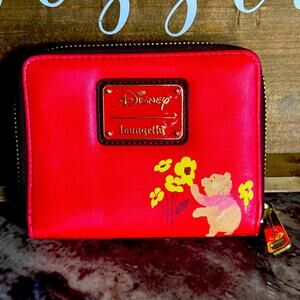 NWOT 90’s Walt Disney’s Winnie the Pooh Wallet, Red/Gold,